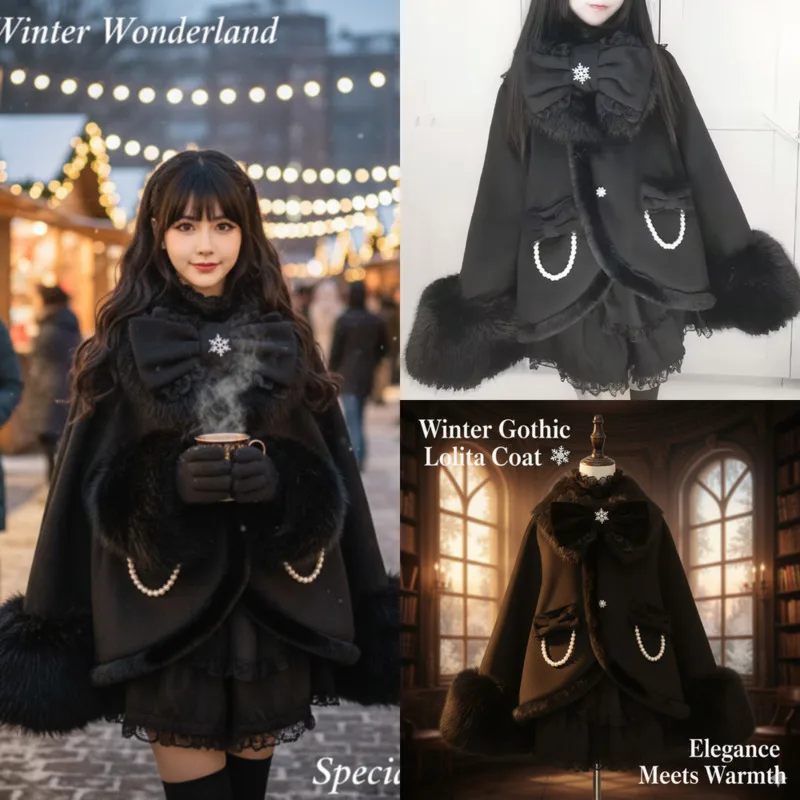 

Bow Scarf Jacket Set Y2K Shawl Black Versatile Clip Cotton Wool Coat Winter Autumn Pocket Button Bow Scarf Coat Jacket Suit New