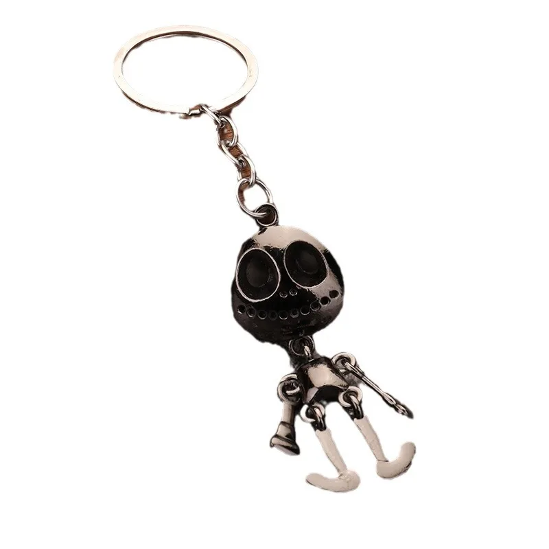 Simples cabeça fantasma simples metal chaveiro brinquedo bonito casal acessórios chaveiro saco pingente presente aniversário natal presente de halloween