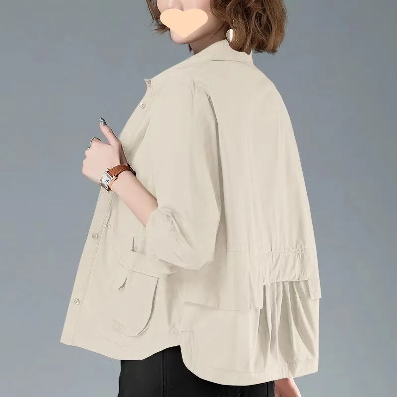 Short Jacket Thin Women's 2025 Early Spring and Summer Mother Fashionable Casual Cardigan Small Shirt Windbreaker Jacket Top