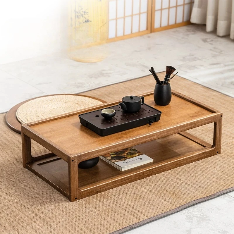 Japanese Zen Tatami Tea Table Bamboo Low Coffee Tables Bay Window Writing Desk Chinese Style Household Leisure Furniture