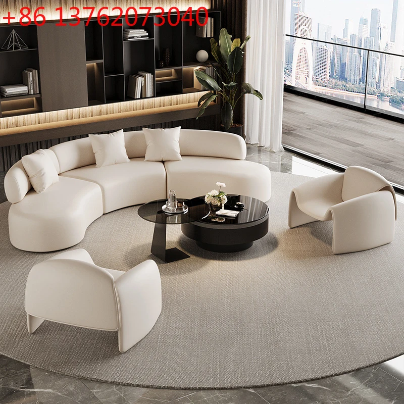 

Nordic Semi-Circular Arc Sofa Beauty Salon Office Hotel Lobby Sales Office Rest Area Reception Sofa Office Furniture