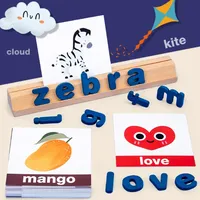 Children's Wooden Toy Letters Match/ Spelling Words、 Family Baby Early/ Education Montessori、 Toy Alphabet Puzzle Table Game??