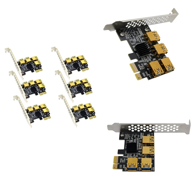 

Переходная карта PCI-Express 1-4, PCI-E 1X к Pcie USB 3,0, адаптер, порт, множитель, Майнер, карта для майнинга биткоинов BTC