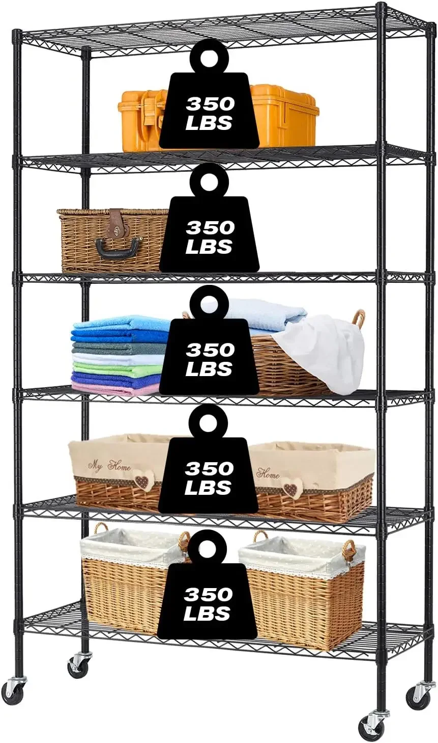 6-Tier Storage Shelf Heavy Duty Wire Shelving Unit 82