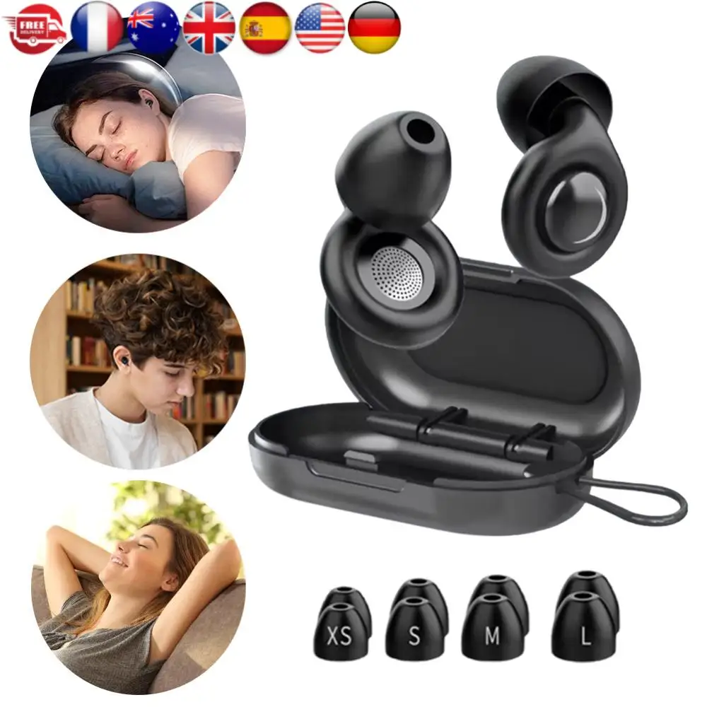 

Многоразовые силиконовые беруши для сна с 10 насадками и футляром для переноски, блокатор храпа, беруши с шумоподавлением для сна