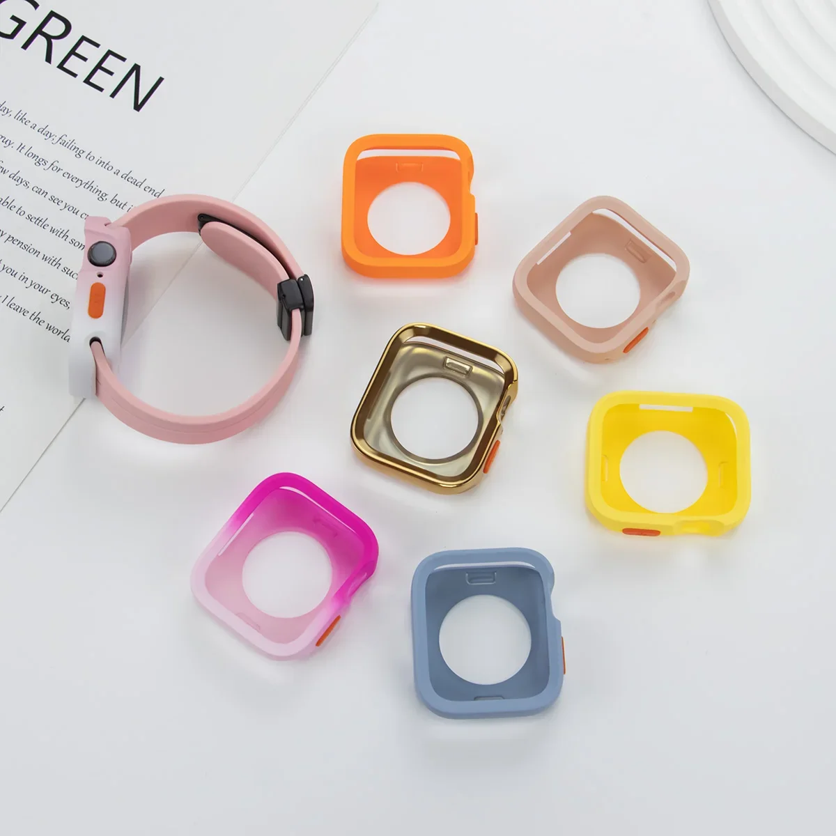 Candy Soft Silicone Case for Apple Watch Cover 44mm 45mm 49mm 40mm 41mm Protection For Iwatch Ultra 2 Series 9 8 7 6 Se 5 Armor