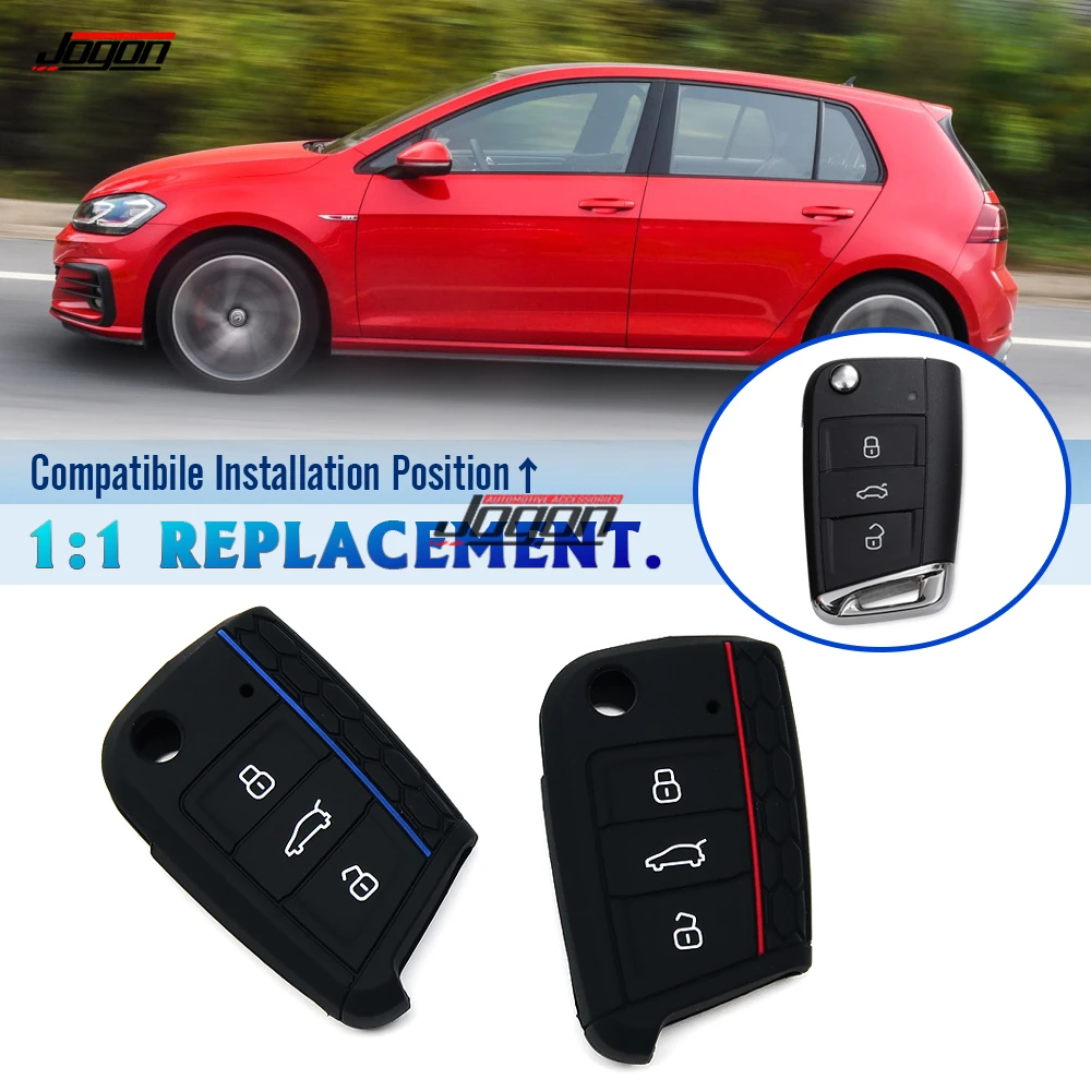 Car Key Case Shell Smart Key Cover Fob Case Holder Silicone For VW Volkswagen Golf MK7 GTI Golf 7 Golf 7.5 GTI R GTE GTD Tiguan