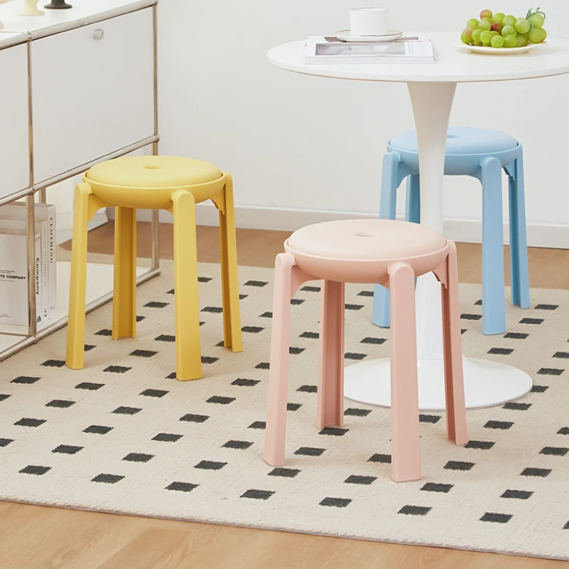 4pcs High Kitchen Stool Gamer Chairs Cheap Furniture Economic Plastic Benches Antique Hocker Design Beach Office Taburete Room