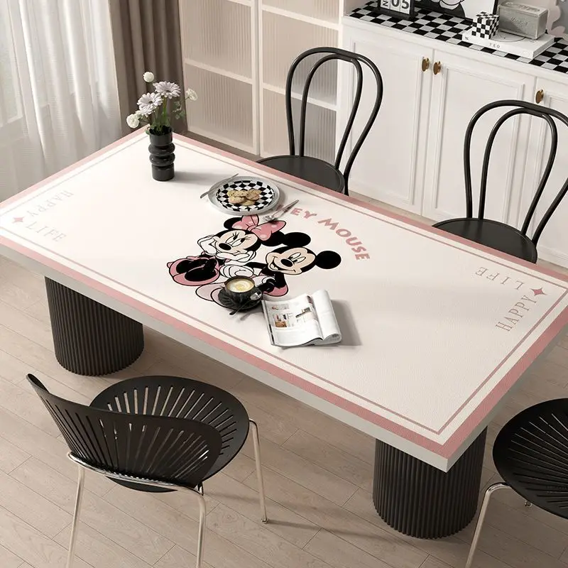 Nappe de table à manger créative de dessin animé mignon Disney, tissu de bureau étanche et résistant à l'huile, table basse, virus, décoration de la maison