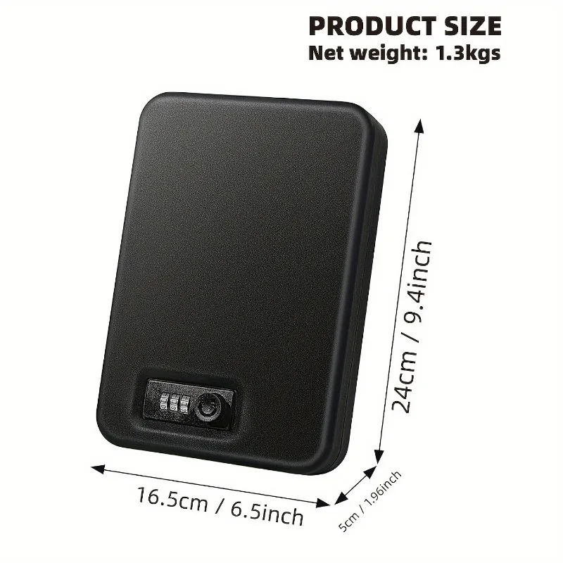 Heavy Duty Iron Code Pistol Box Gun Safe Storage Gun Jewelry Passport Suitable for Home Security Accessories Men Gift