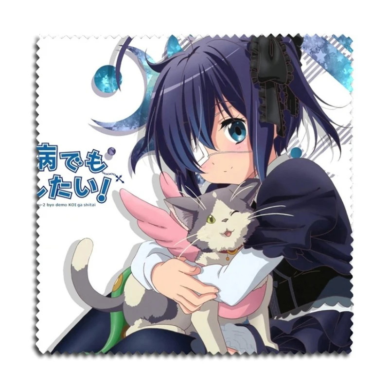 1pc anime chuunibyou demo koi ga shitai takanashi rikka flanell gläser sauberes tuch