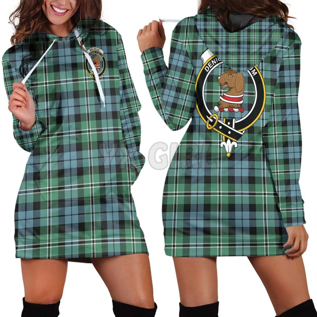 MacPherson Dress Modern Clan Tartan  3D Printed Hoodie Dress Novelty Hoodies Women Casual LongSleeve Hooded Pullover Tracksuit