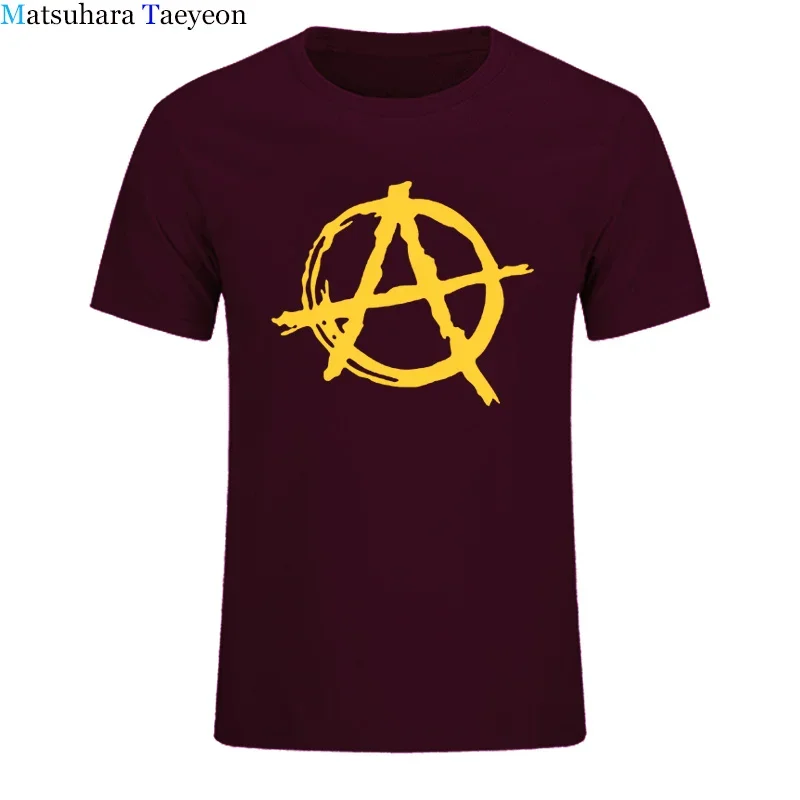 T Shirt Men Brand Anarchy Symbol T Shirt - Punk Rock T Shirt Bedlam Evil Anarchist War Rocker Casual shirts tees clothing