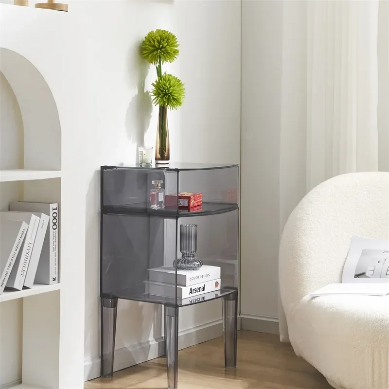 Creative bedside table Simple sofa side cabinet Acrylic Internet celebrity transparent storage
