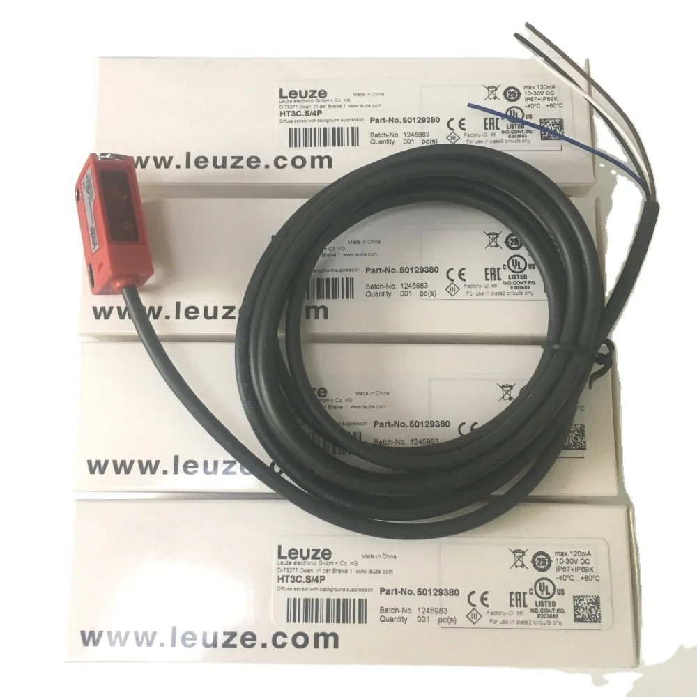 

2m HT25C.XL/2N 50139627 NPN Diffuse Laser Sensor with Background Suppression Light Switching and Cable Leuze Sensors