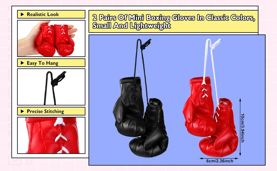 Mini Boxing Gloves Are Used for Car Mirrors Boxing Party Gifts Christmas Decorations Pendants Car Accessories and Keychains