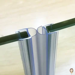50cmX2 Glue-free Shower door sealing strips water stopper Weatherstrip glass shower screen door seal strip 4 to 12mm gap sealer