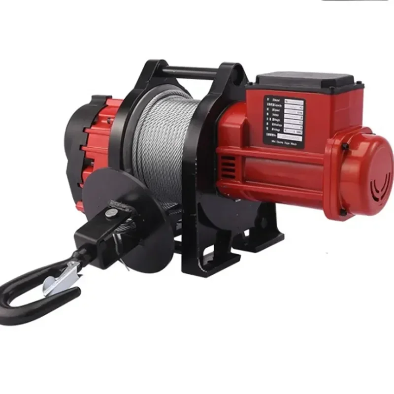 300kg Electric Hoist Lifting Cranes Brushless Adjustable Speed Variable Frequency Hoist 220V Small Lift Traction Hoist