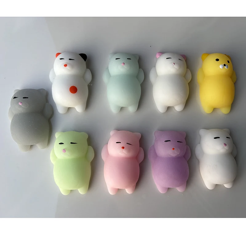 3/6/9Pcs Kitten Squeeze Toys Cute Cat Stress Relief for Adults Anti-Anxiety Fidget Sensory Toy Creative Relaxation Gift
