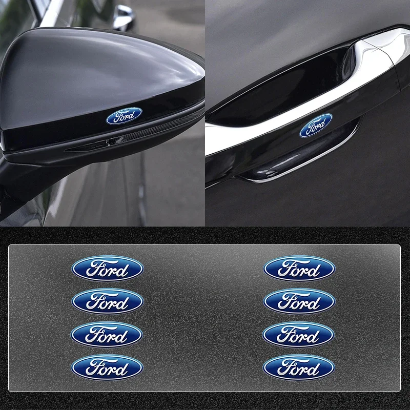 Car Door Handle Sticker Rearview Mirror Protective Decal For Ford Focus 2 MK2 3 4 ST Mondeo Festiva Fusion Fiesta Mustang Ranger