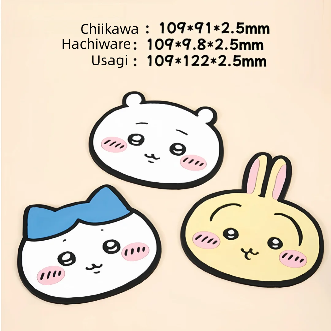 Chiikawa Silicone Coasters Chiikawa Cartoon Heat Insulation Pads Non-Slip Tea Cup Mats Desktop Decoration