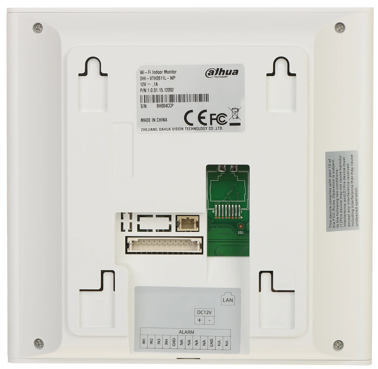 Dahua WiFi Monitor da interno Telecamera IP da 4,3 pollici Schermo di sorveglianza VTO Videocitofono Campanello Sistema PoE Full Digital VTH VTH2611L-WP