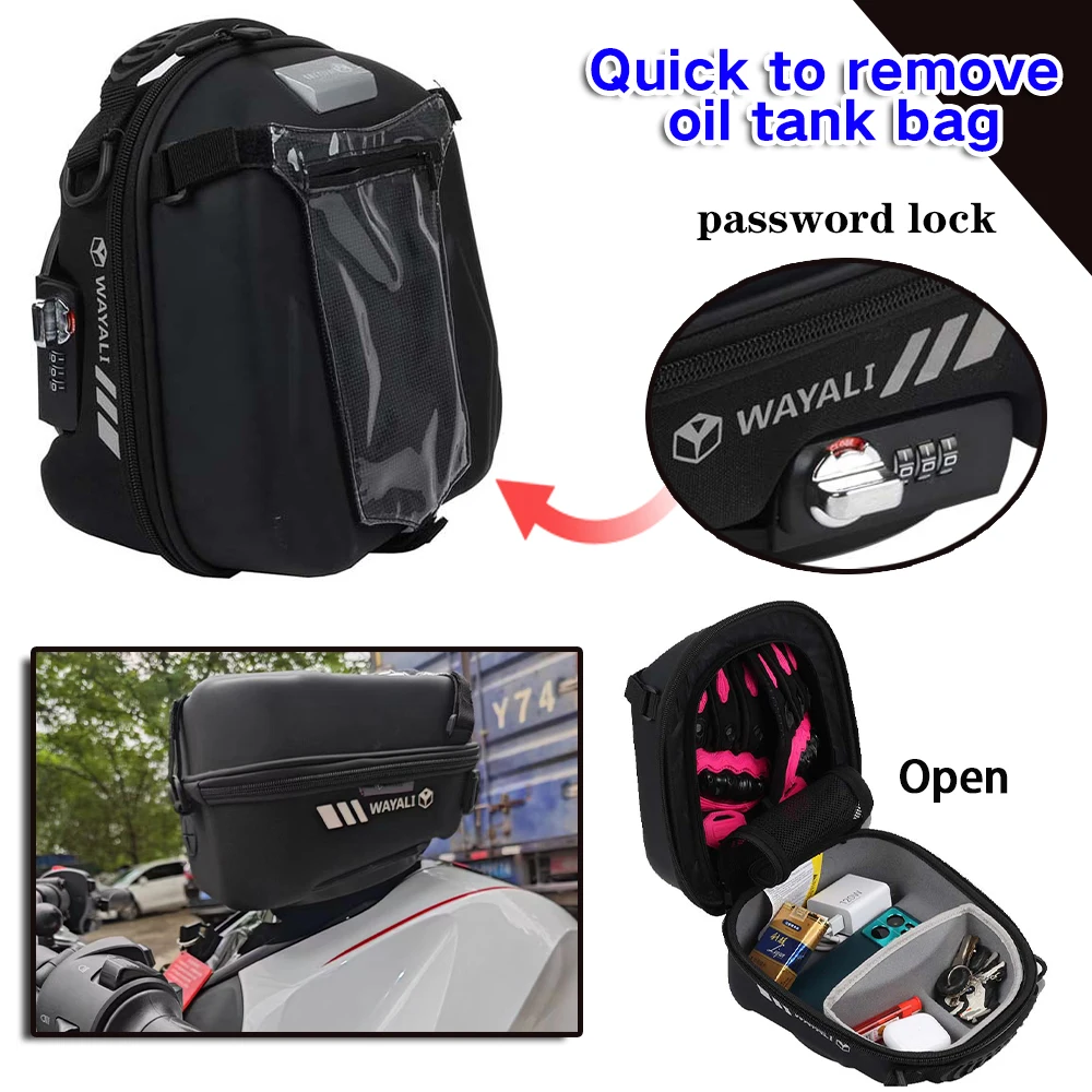 

For Aprilia Shiver950 Shiver750 Shiver 950 ABS 2010 - 2019 Motorcycle Fuel Tank Bag Waterproof Luggage Tanklock Racing Backpack