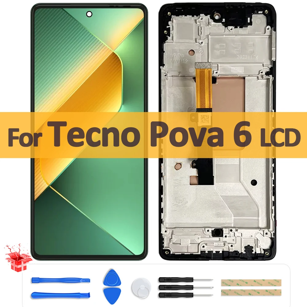 Tecno pova-交換用AMOLEDLCDタッチスクリーン,デジタイザーアセンブリ,6, 4g,li7,6.78インチ,オリジナル