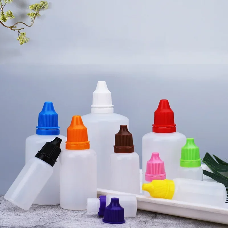 3/5/10/15/20/30/50/100ml 20Pcs Empty Plastic Squeezable Dropper Bottles Eyedrops Eye Liquid Dropper Refillable Bottle Eye Care