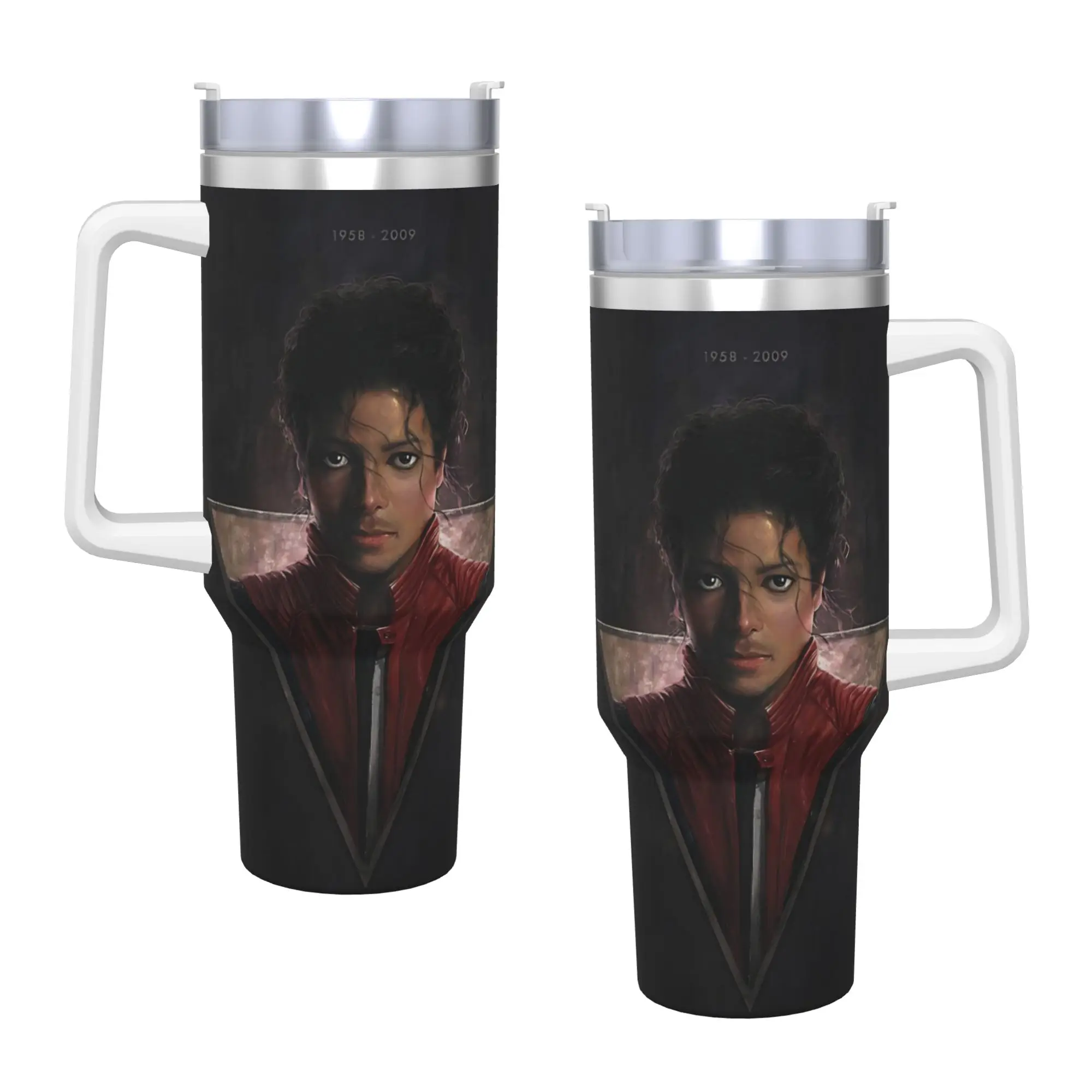 Stainless Steel Tumbler MJ King Of Pop Michael J-jackson Mugs Cup With Straws  Travel Cold and Hot Water Bottle Thermal Cups