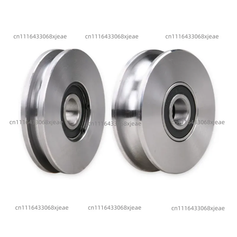 1pc Sliding Bearings With U‑shaped Wire Rope Pulley Steel Track Wheel Big Iron Gate Groove Wheel Round Tube Guide Wheel