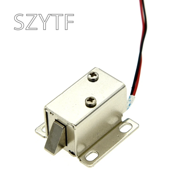 12V DC Mini 2728 Small Solenoid Lock Electromagnetic Electric Control Cabinet Drawer Lock Intelligent Auto Lock Home Improvement