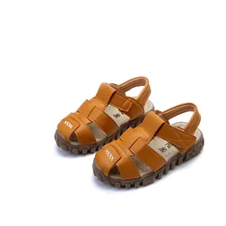 Summer New Children Korean Boy Sandals Children Baby Beach Shoe Hook & Loop Hollow Non-slip Shoes For Baby Girl Boy Toddler Shoe