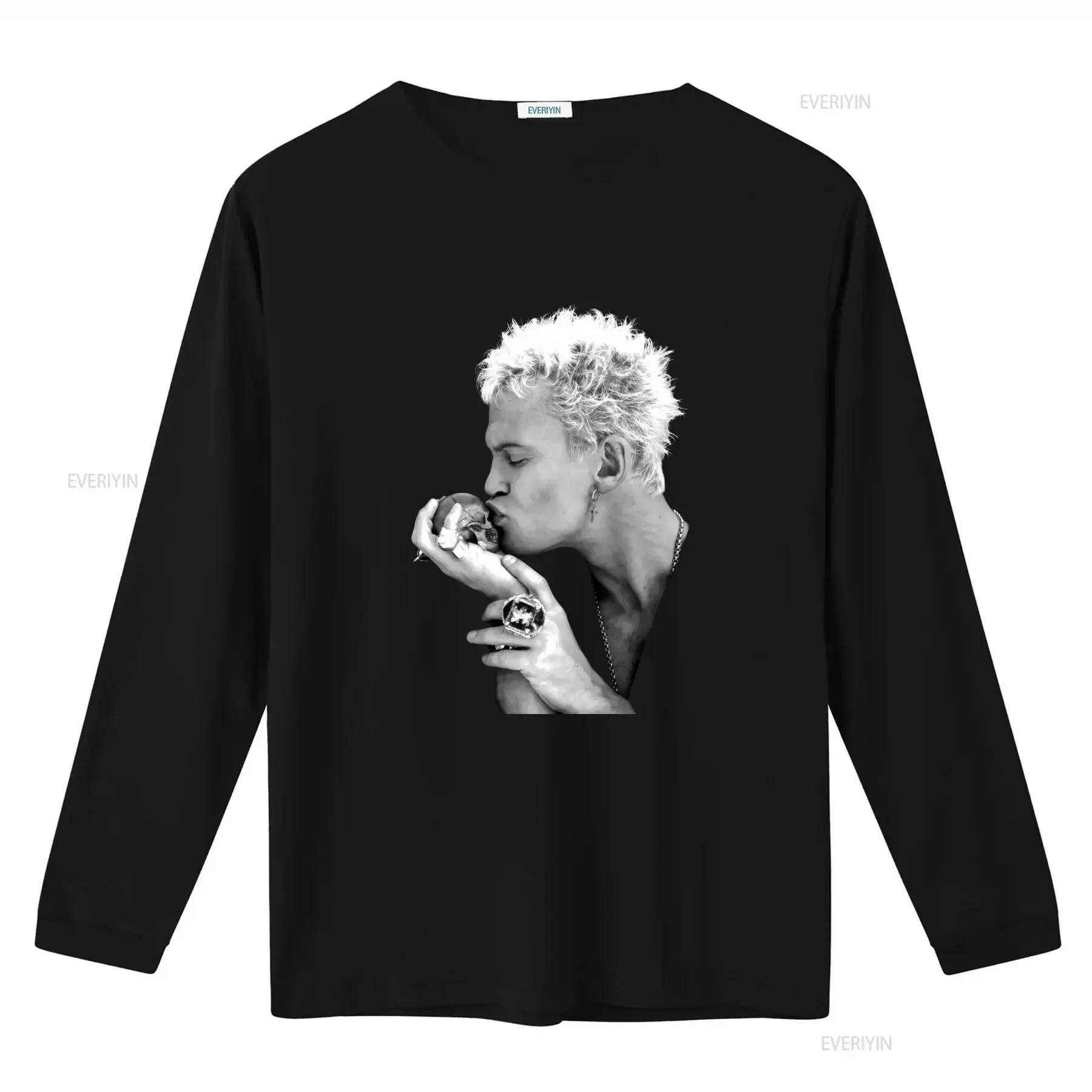Vintage Billy Idol T Shirt Black Xl Kiss The Skull Rock Style  vintage Washed Unisex streetwear Versatile homme