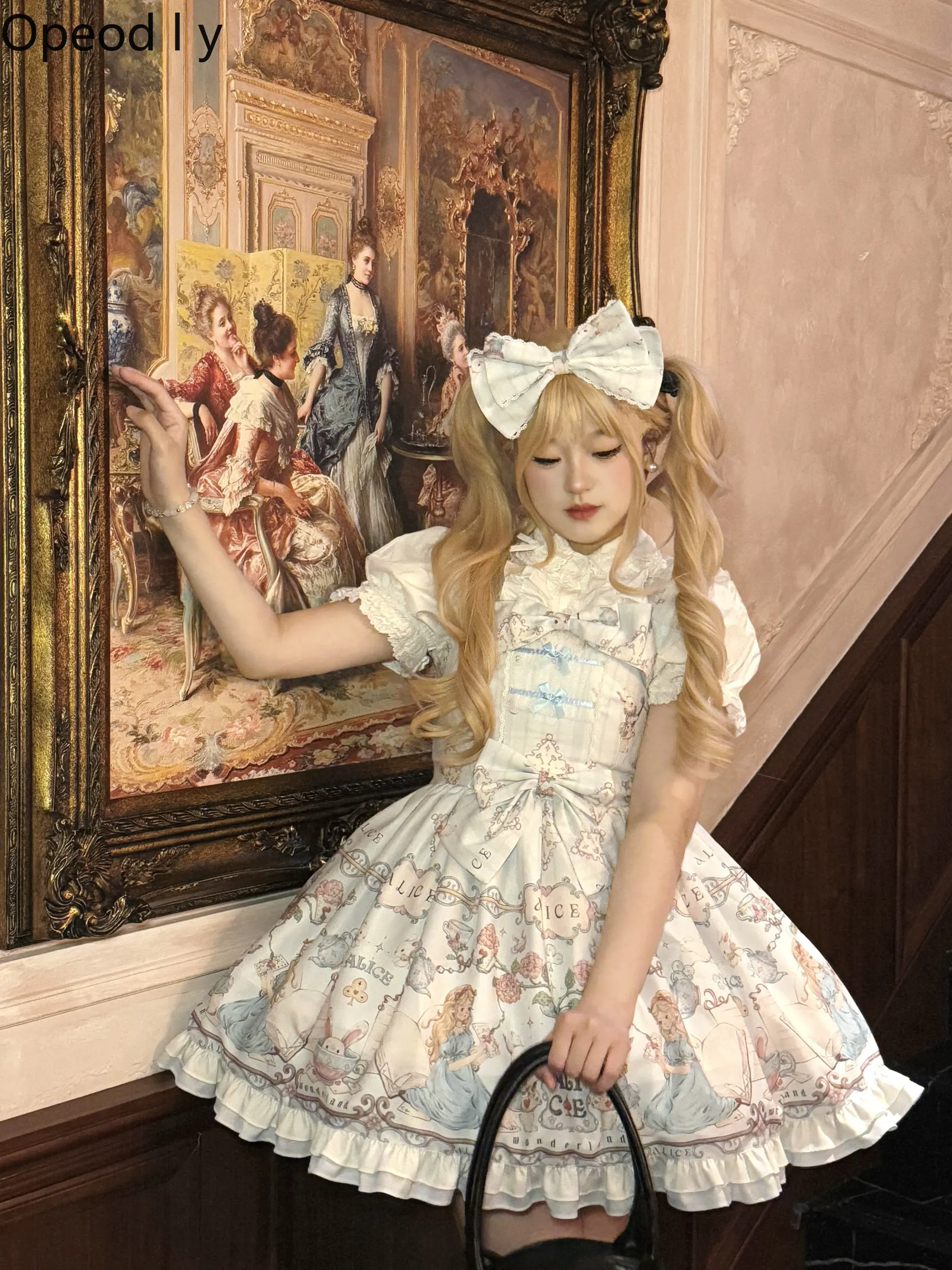

Original Lolita Dress Spring and Summer New Sweet and Cute Cartoon Print Ancient Doll Feeling Daily Princess Jsk Dresses Women