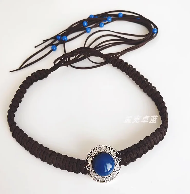 

Chinese Retro Mongolian Dance Performance Forehead Leather Rope Hairband