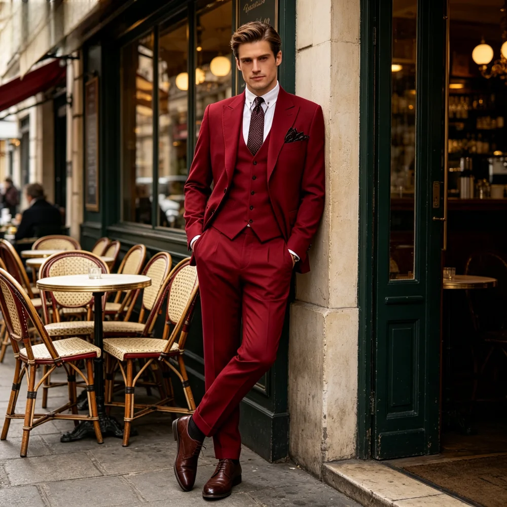 

Мужской костюм-тройка Slim Fit для торжественных мероприятий: пиджак, брюки, жилет – идеально для свадьбы, выпускного или деловых встреч