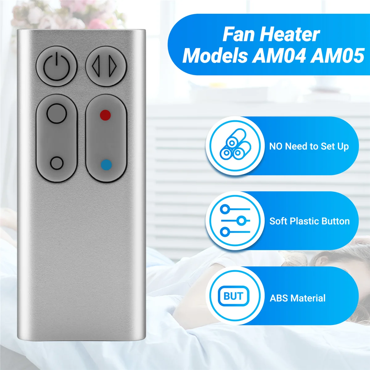 Replacement AM04 AM05 Remote Control for Dyson Fan Heater Models AM04 AM05 Remote Control(Silver) HGC