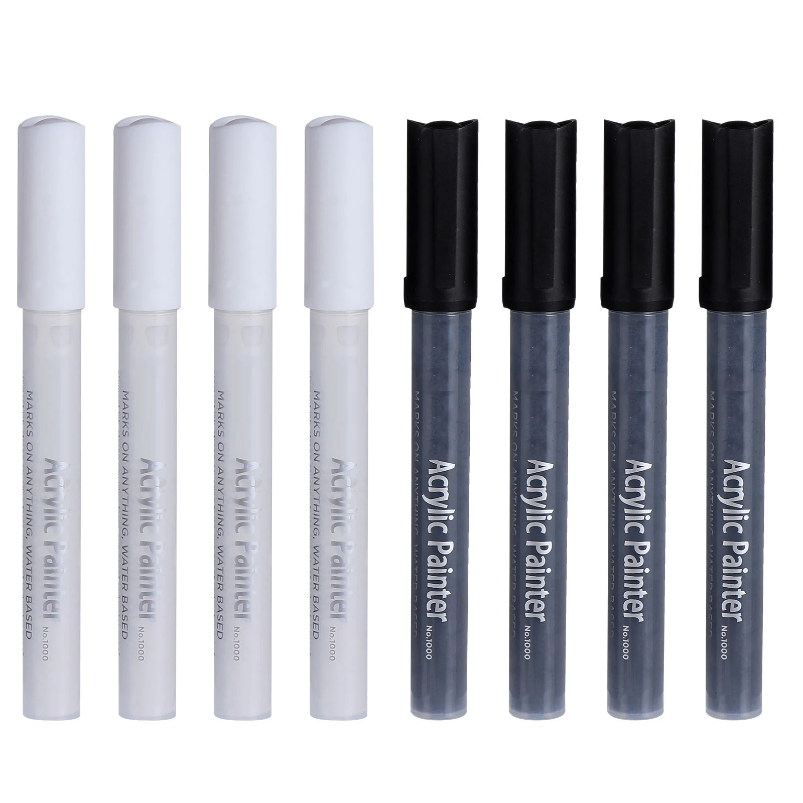 8pcs Acrylic Paint Pen Marker Environmentally Friendly Water-based Ink Art Markers Pens for Craft Painting Black White