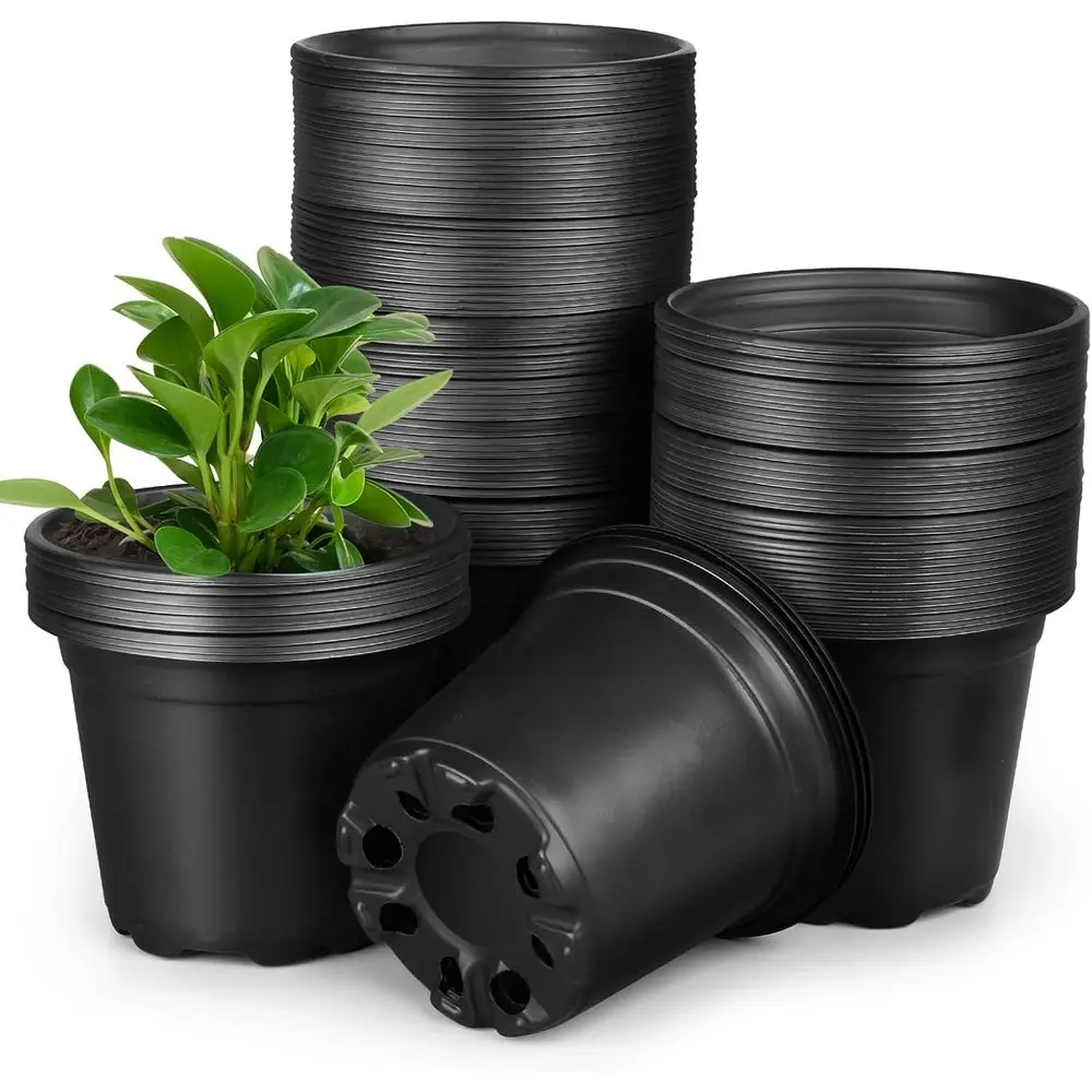 4.5 Nursery Pots, 110-Count Plastic Planters with Drainage for Seedlings & Succulents