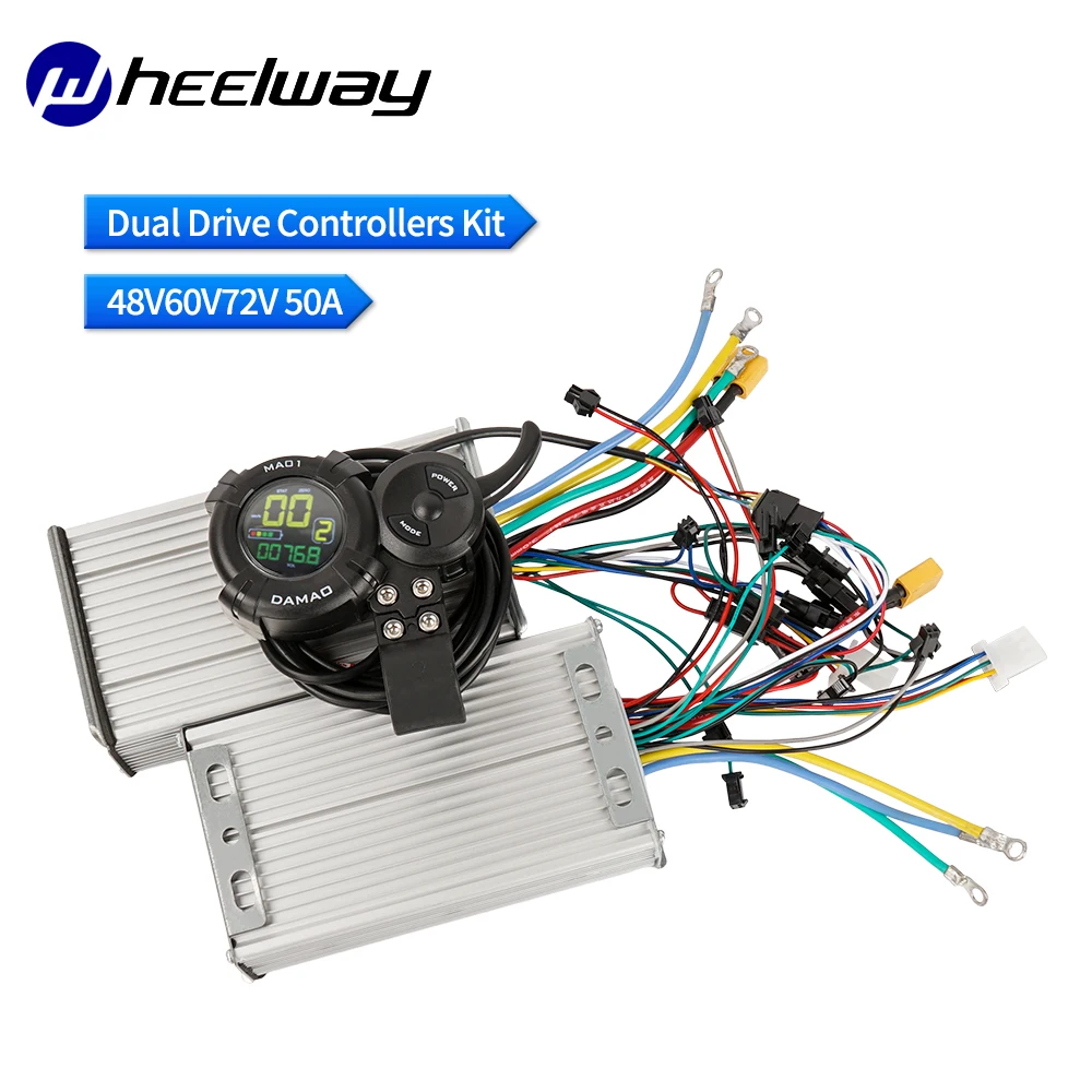 

Dual Drive Controller With Colorful LCD Display Accelerator 48V60V72V50A for Dual Motor 1500W 3000W 3500W Electric Scooter