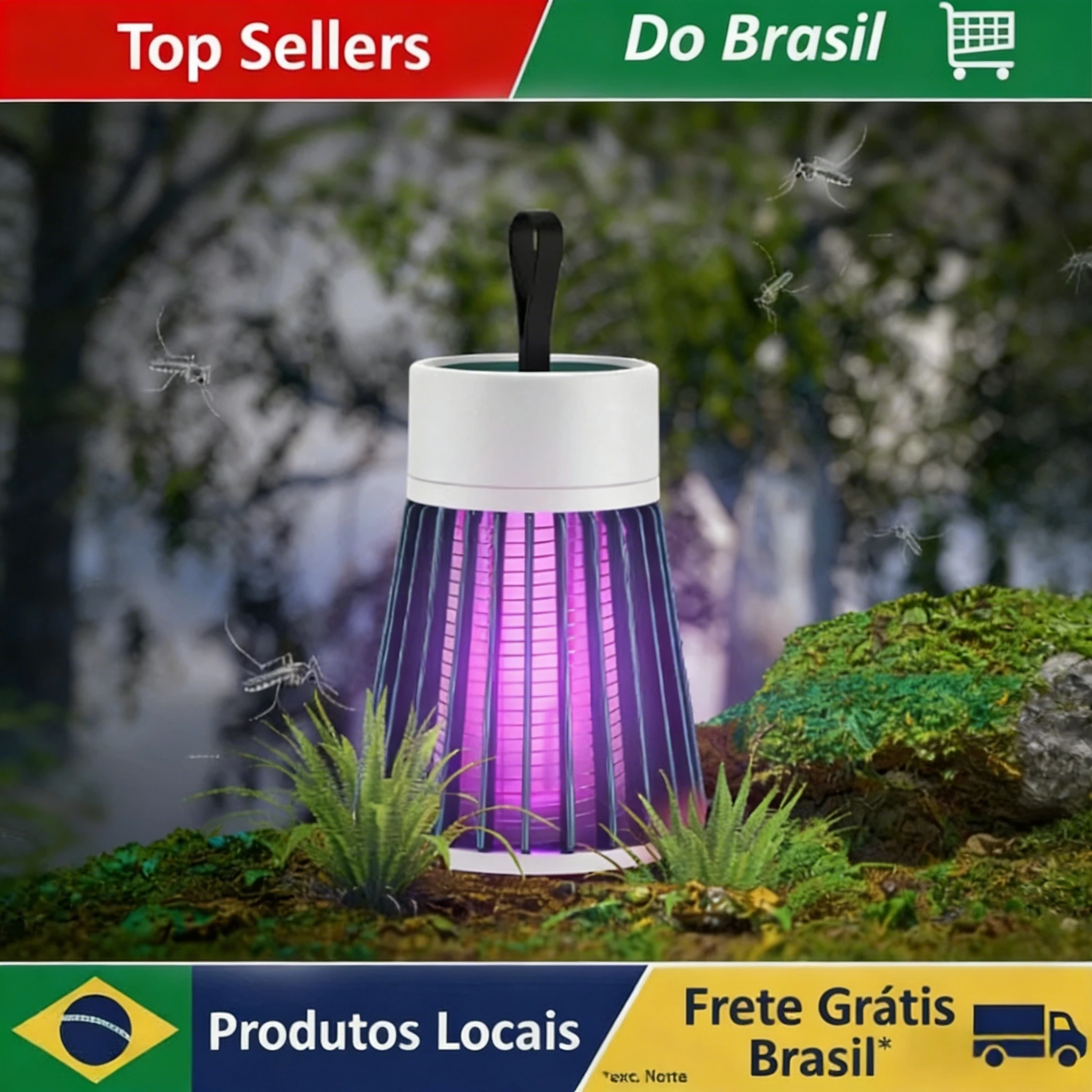 Lâmpada LED 2 em 1 Repelente de Mosquitos, Elétrica, Alimentada por USB, Portátil, Mata Insetos, Captura Moscas e Vespas, Luz para Casa, Jardim e Acampamento