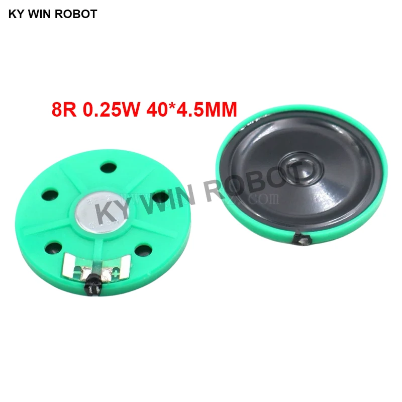 2pcs/lot New Ultra-thin speaker Phone horn Toy-car horn 8 ohms 0.25 watt 0.25W 8R speaker Diameter 40MM 4CM thickness 4.5MM