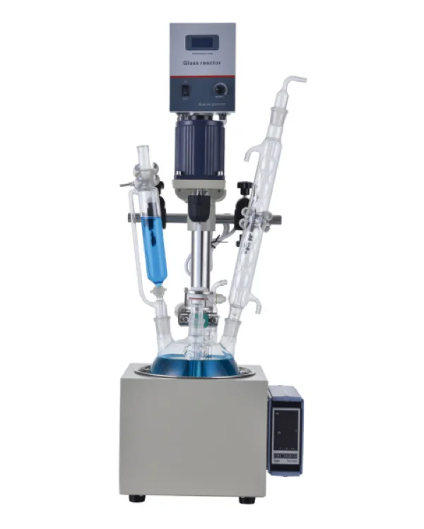 

5-литровый однослойный стеклянный реакторный чайник, лабораторное сосуд для химической реакции с подогревом и цифровым дисплеем, Boro3.3 для дистилляции/смешивания