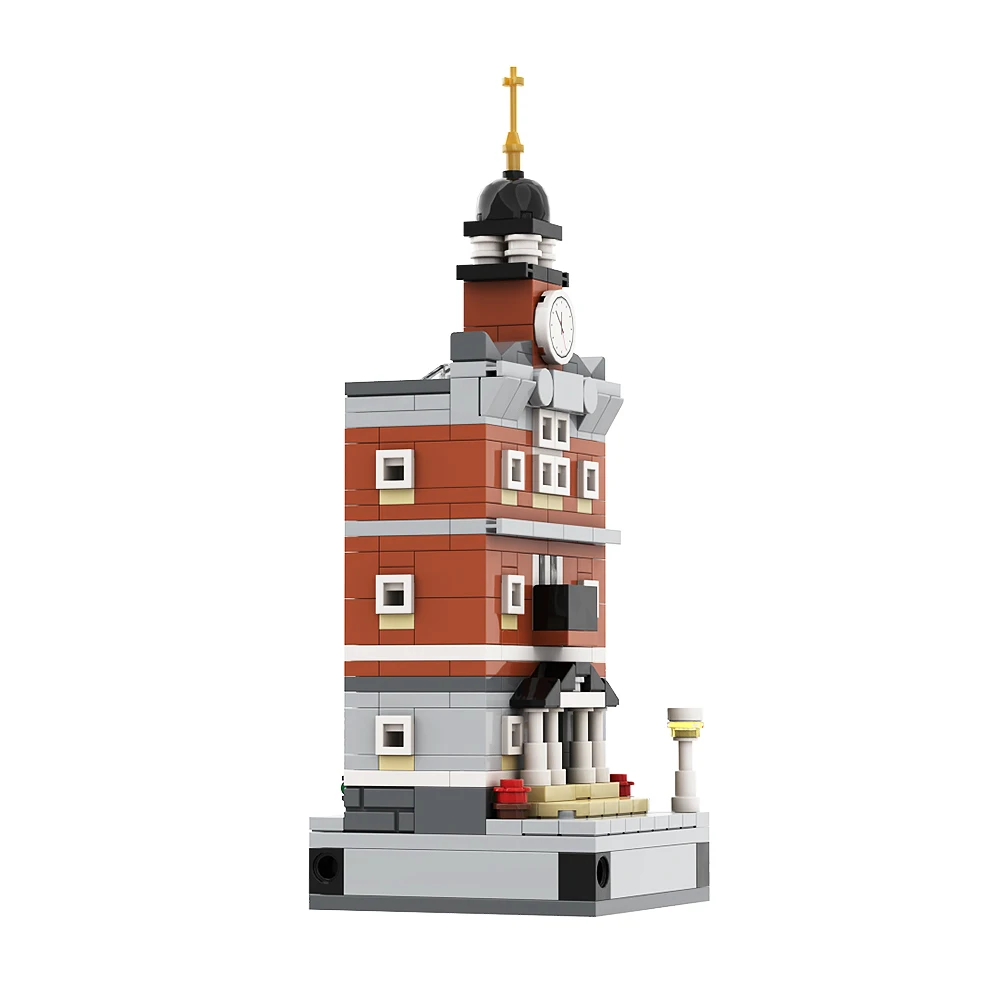 MOC Miasto Widok Ulicy Architektura Ratusz 8x8 Architektura Zestaw Klocków Budowlanych Miejskie Zabytki Domy DIY Edukacyjne Zabawki z Klocków