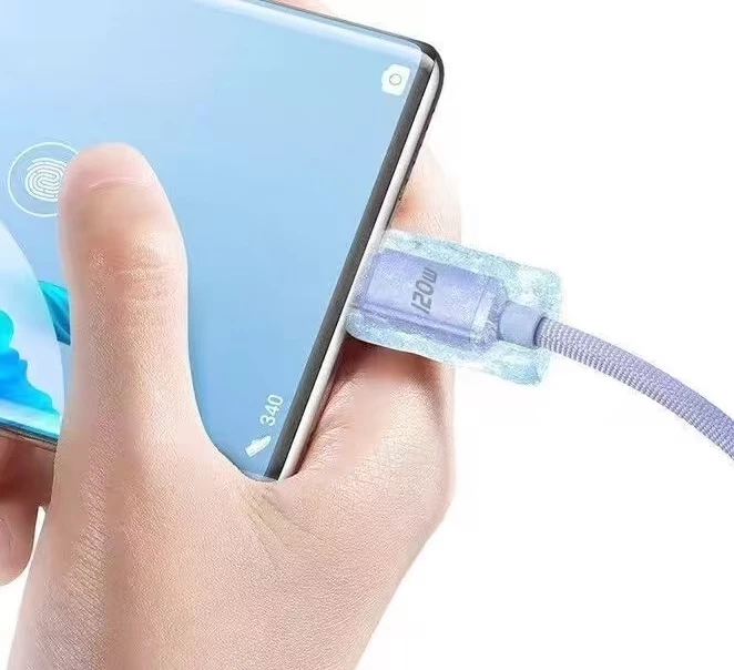 High Speed 120W PD Type C Cable Quick Charge Data Cord Wire for iPhone Xiaomi Samsung Huawei Student Dormitory Study Desk Sync