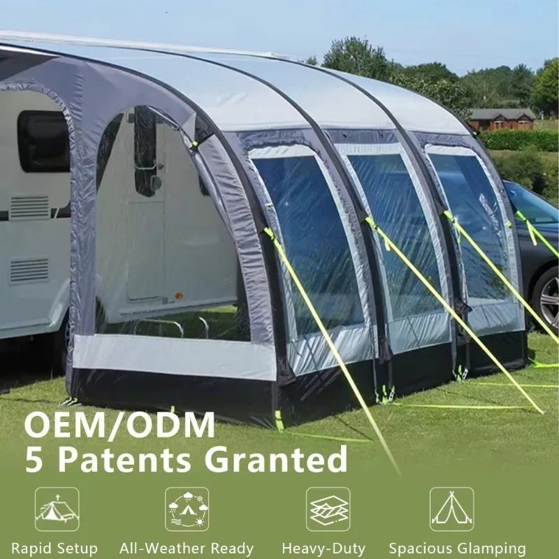 New Four Seasons Self-driving Tour Outdoor 5-8 People Camping Inflatable Air Caravan Awning Waterproof Tent