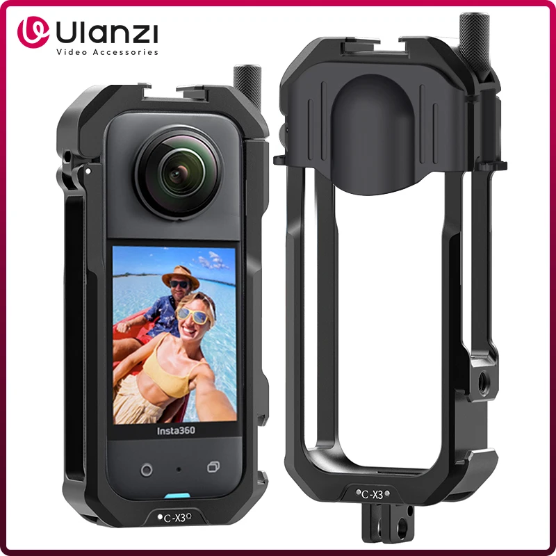 

Ulanzi Insta360 X3 Metal Protective Cage Panoramic Action Camera Case Rig with Cold Shoe Mount for insta360 ONE X3 Accessories