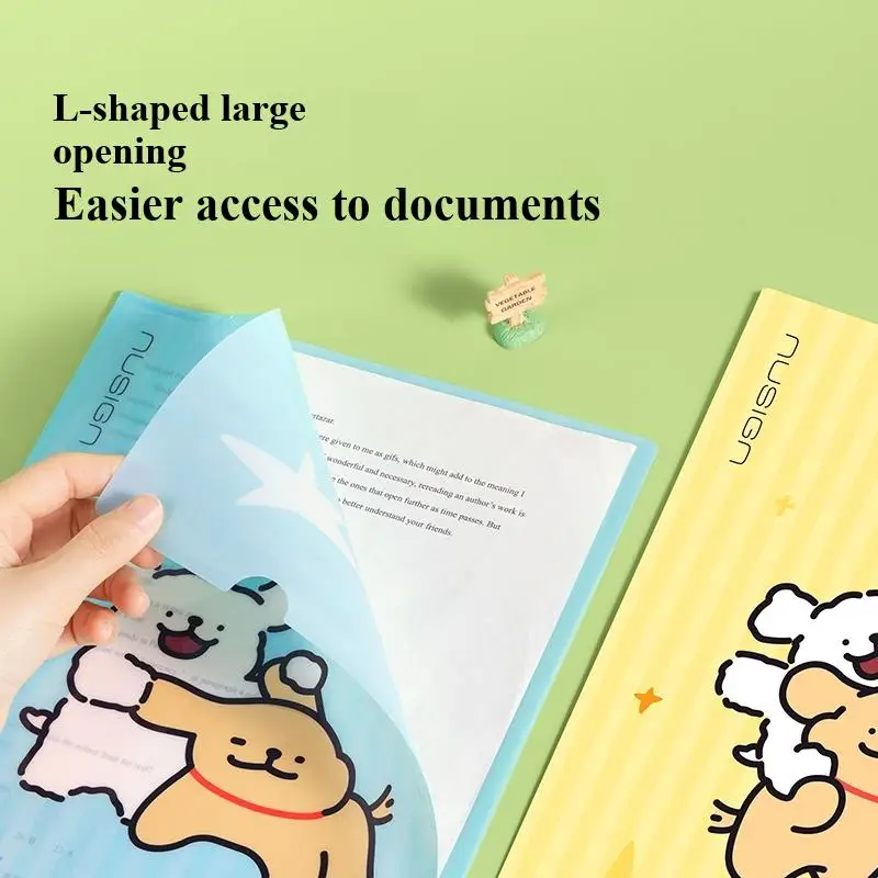 4PCS Pack Cute Puppy A4 PP File Folder Deli Nusign NS541-D 4 Colors Each for Document And Office School Supplies