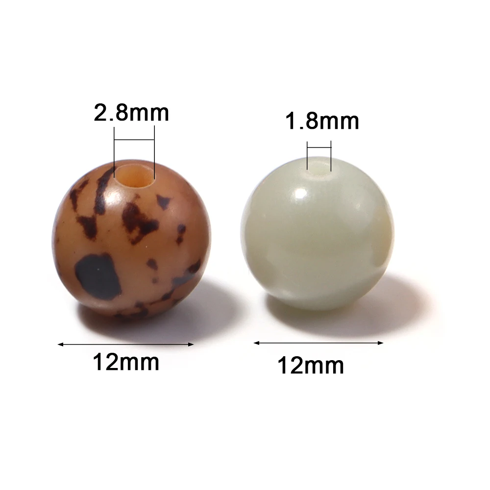 20–50 Stück 12 mm natürliche Bodhi-Perlen aus Holz, glatte, runde, lose, abstandsgewordene Perlen für handgefertigte DIY-Halsketten, Armbänder, Schmuckherstellung – Detail 1